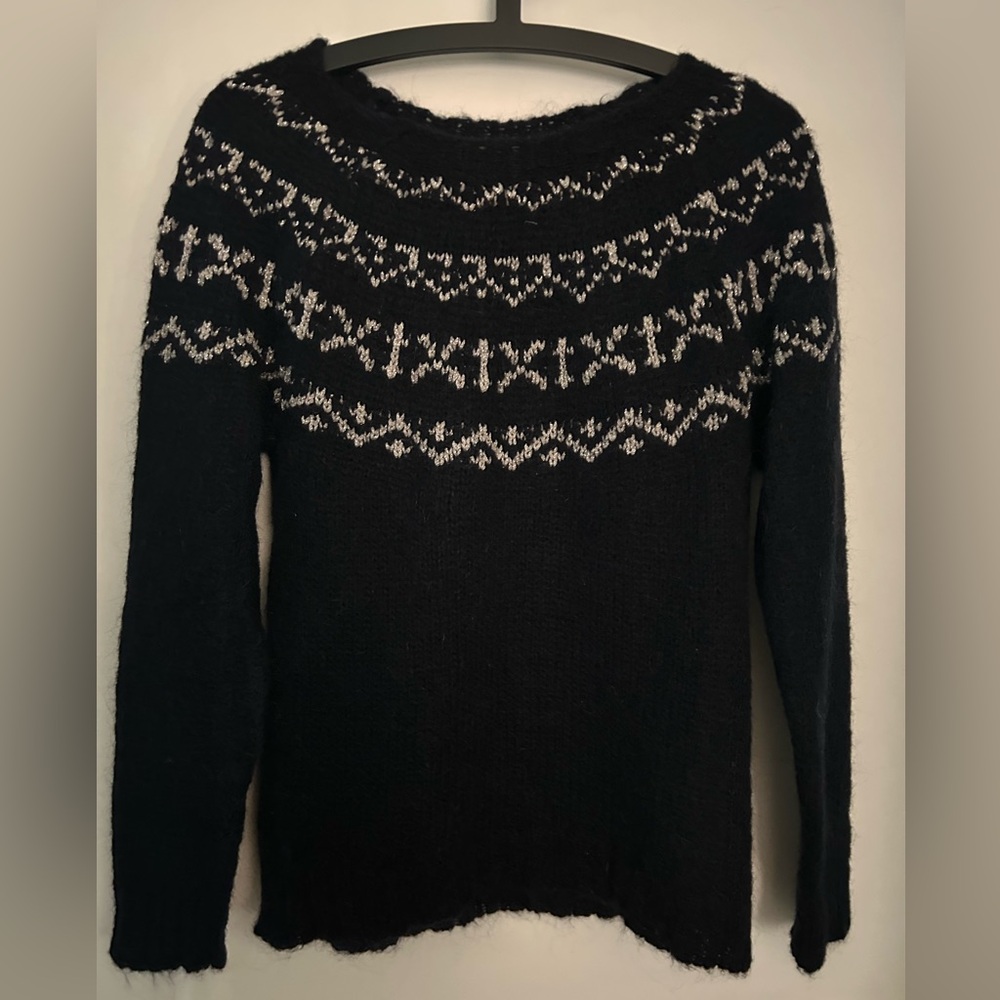 Maglia Navy and Silver Women’s Mohair blend Knit Sweater size L